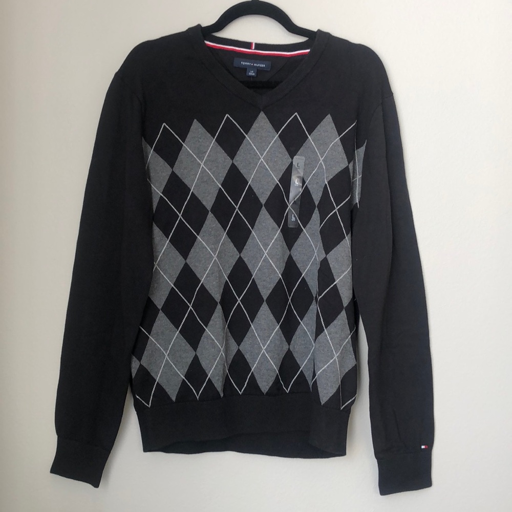 Tommy Hilfiger Argyle Print Sweater NWT